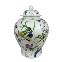 Vase en céramique polychrome chinois RXAE-FL23-388 pot de gingembre belle décoration de la maison motif d'oiseau floral vases à fleurs en porcelaine