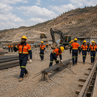 Ensemble uniforme de travail haute visibilité pour travaux routiers, veste et pantalon cargo réfléchissants, sur mesure OEM