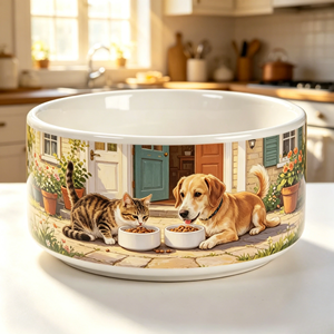 Ciotola per Cani in Ceramica Grande 1100ml, Stampa Personalizzata, Sicura per Alimenti, Bianca, Consegna Rapida dagli USA - Product Image 6