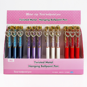 O&Q Pulpen Logam Ramah Lingkungan Bentuk Hati Mawar dengan Glitter Berlian, Lebar Tulisan 0.7mm, Set Hadiah Hari Valentine untuk Wanita - Product Image 1