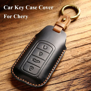 ปลอกกุญแจรถหนังแท้ทำมือ สำหรับ Chery Omoda 5 C5 Tigo 7 8 Pro Max Tigo 7 8 Plus Arrizo 5 Plus พร้อมพวงกุญแจ - Product Image 1