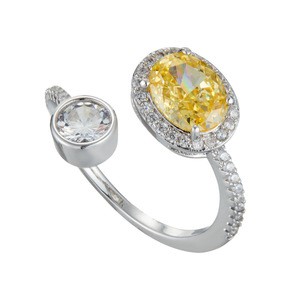 Oval Open Ring Pave Setting Snowflake Design Adjustable Index Finger Party Jewelry - Product Image 5