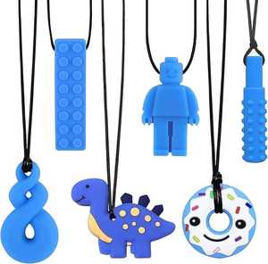 Paquete de 6 Mordedores de Silicona Sensoriales <span class=keywords><strong>para</strong></span> Bebés, Collar de Dentición de Silicona, Juguete <span class=keywords><strong>para</strong></span> Masticar <span class=keywords><strong>para</strong></span> Niños - Product Image 1