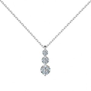 Collar con Colgante de Plata de Ley 925 con Baño de Rodio y Cadena de Eslabones, con Piedras de Moissanita D VVS1, para Mujer, Nueva Llegada de Dylam - Product Image 1