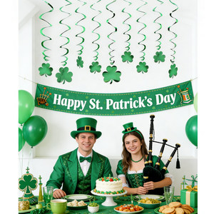 EASTTERN <strong>St</strong>.<strong>Patrick</strong>"<strong>s</strong> <strong>Day</strong> Hanging Shamrock Swirls Decorations 6 Pcs - Product Image 5