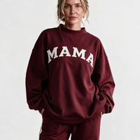 Pull-over imprimé esthétique pour femme, col montant, tendance, décontracté, doux, pour tous les jours, en nylon/coton respirant