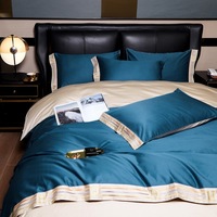 Parure de lit de luxe en coton jacquard à fibres longues, simple, pour lit King Size, rafraîchissante, toutes saisons, housse de couette, drap, quatre pièces, pour la maison et l'hôtel