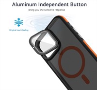 Funda Magnética con Soporte y Protección de Lente de Cristal para iPhone 18 17 Air 15 11 12 13 14 16 Pro Max Plus S26 Ultra, Transparente Mate