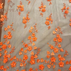 Happeak Chất lượng cao 3D hoa thêu vải tuyn lưới vải ren thêu vải cho Ăn mặc - Product Image 5