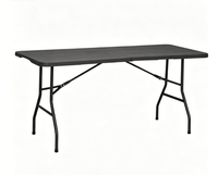 Table pliante en plastique personnalisée pour l'intérieur et l'extérieur, imperméable, en HDPE, rectangulaire, portable, pour mariage, banquet, événements