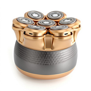 เครื่องโกนขนไฟฟ้าสำหรับศีรษะและลำตัว - เครื่องโกนหนวดไร้สายสำหรับผู้ชาย ใช้ได้ทั้งแบบเปียกและแห้ง สำหรับโกนศีรษะ หลัง และขาหนีบ กันน้ำ พร้อมใบมีดแบบหมุน - Product Image 5