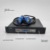 KAILES (KLS) Série STS Commutateur de Source Double Alimentation Personnalisé 32A Monophasé PDU 8 Prises C13 Deux Câbles Connecteurs Industriels Plaque Noire