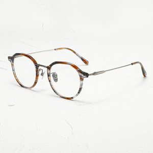Gafas con montura completa redonda con patrón de mármol, estilo retro unisex, monturas ligeras para corrección de la visión anti-UV - Product Image 1