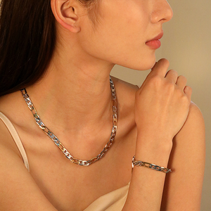 ชุดสร้อยคอและต่างหูแบบฟิกาโรและคิวบัน ทำจากสแตนเลสสตีลชุบทอง 18K ไม่หมอง สำหรับงานแต่งงานหรือเป็นของขวัญ - Product Image 6