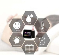 Reloj despertador electrónico con pantalla LCD a Color multifuncional, reloj Meteorológico de proyección con pantalla a Color, calendario, reloj giratorio