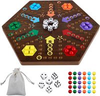 Jeu de dés en marbre Wahoo pour enfants, plateau en bois peint double face, jeu de société pour la famille, les amis et les fêtes