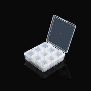 Caja de almacenamiento de joyas portátil transparente, organizador de escritorio de plástico PP con 9 compartimentos para artículos pequeños, estuche de almacenamiento de accesorios - Product Image 1