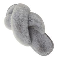 Women's Fluffy Cross Furry Slippers, Indoor Plush Slippers