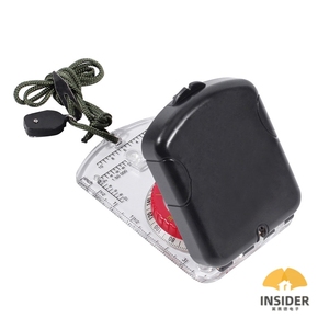 Adjustable Declination <strong>Compass</strong> <strong>with</strong> LED Light Clinometer and Sighting Mirror for Hiking &amp; Camping - Product Image 2