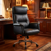 Fauteuil de Direction en Cuir Rembourré Noir Obsidienne : Design Imposant, Expérience d'Assise Supérieure