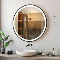 Miroir de bain moderne de luxe intelligent LED HD écran tactile illuminé verre suspendu pour la décoration de la maison de mariage Installation facile