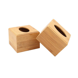Small Reusable Family Customized Hotel Facial Tissue Box Square Bamboo Napkin Holder for Living Room Bathroom
