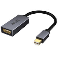 Adaptador DP a HDTV 4K UHD 30Hz, Convertidor Estándar DP / Mini DP Macho a Hembra de Aleación de Aluminio para Laptop, PC, TV, Monitor, Proyector