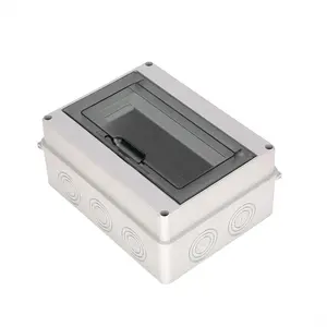 Caixa de plástico para instrumentos eletrônicos, painel de distribuição de painel com interruptor IP65 de 8 vias à prova d'água para uso externo série HT