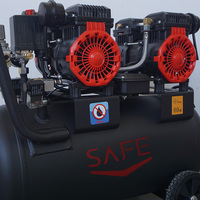 Alemania Alta Calidad alta velocidad 110V/230V 50L 1.1KW * 2 64mm pistón 10BAR 424L/MIN 68DB compresor de aire sin aceite
