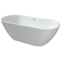 Baignoire autoportante en acrylique à surface solide pour adultes, baignoire profonde et debout avec égouttoir pour salle de bain