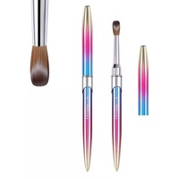 100% Konlinsky Nail Pen Brush Crystal Powder Extension Pen Mink Hair Professional Manucure Tools Gel Art Nail Round Pen Brush