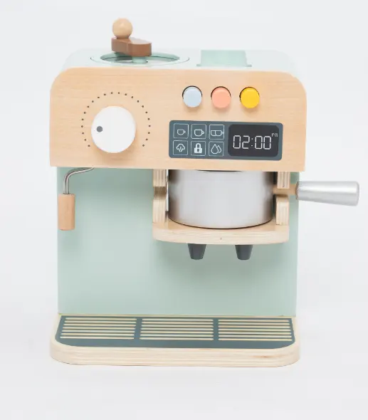 Houten Kinderspeelgoed Ijskoffie Houten Keukenspeelgoed Doet Alsof Ze Zwart-Witte Koffiemachine Speelt