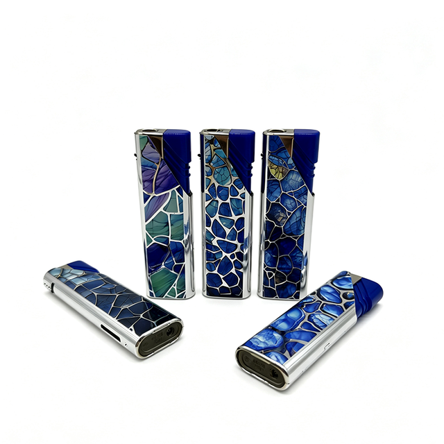 Portable Windproof Cigarette Lighter Modern Design Refillable and Plastic Display Box
