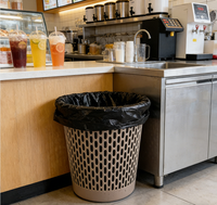 Sacs poubelles noirs jetables thermoscellables en LDPE/HDPE de 55-60 gallons pour entrepreneurs, grands sacs poubelles robustes