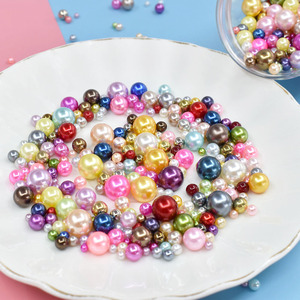Perles en plastique colorées sans trou, de tailles variées, en ABS, pour la décoration des ongles et la création de bijoux DIY. - Product Image 5