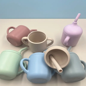 Usine Vente Chaude 150ml Étanche Silicone Matériel Bébé Boisson Eau Formation Tasse avec Paille pour Fournitures Maternelles et Nourrissons - Product Image 3