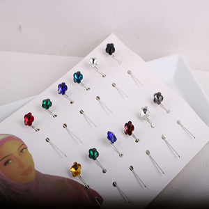 Nouveau <span class=keywords><strong>fantaisie</strong></span> personnalisé fleur cristal motif longue aiguille broche broche multi-usages sécurité Hijab écharpe broches pour les femmes musulmanes cadeau de fête - Product Image 6