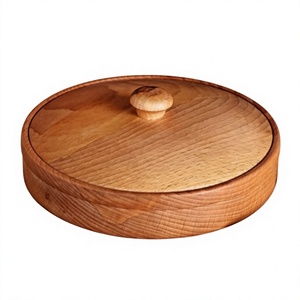 Wooden Classic <b>Stackable</b> Roti & Chapati <b>Storage</b> <b>Container</b> with Flip Top Lid Customized for Home Restaurant Wedding Use - Product Image 4