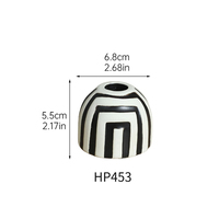 Porte-bougie en céramique moderne noir et blanc à rayures géométriques, support pour bougie conique, pour la décoration de la maison, de la table et des mariages
