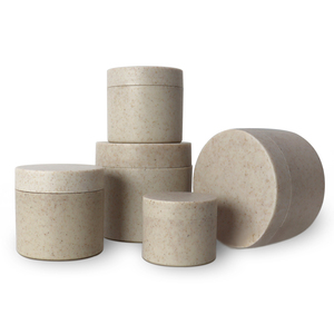 Eco friendly custom 50g 100g biodegradable wheat straw cosmetic plastic cream jar with lids