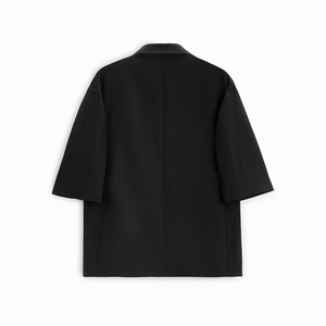 <span class=keywords><strong>Blazer</strong></span> <span class=keywords><strong>Oversize</strong></span> con Colletto a Risvolto e Maniche Corte che Cadono Sotto il Gomito con Tasche Laterali e Chiusura a Bottoni per <span class=keywords><strong>Uomo</strong></span> - Product Image 5