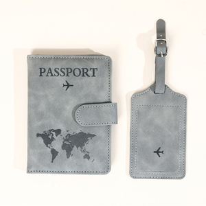 X418 <b>Passport</b> <b>Cover</b> and Luggage Tag Pu Leather Travel Wallet Card Holder Custom Logo <b>Passport</b> Holder and Luggage Tag Set - Product Image 4