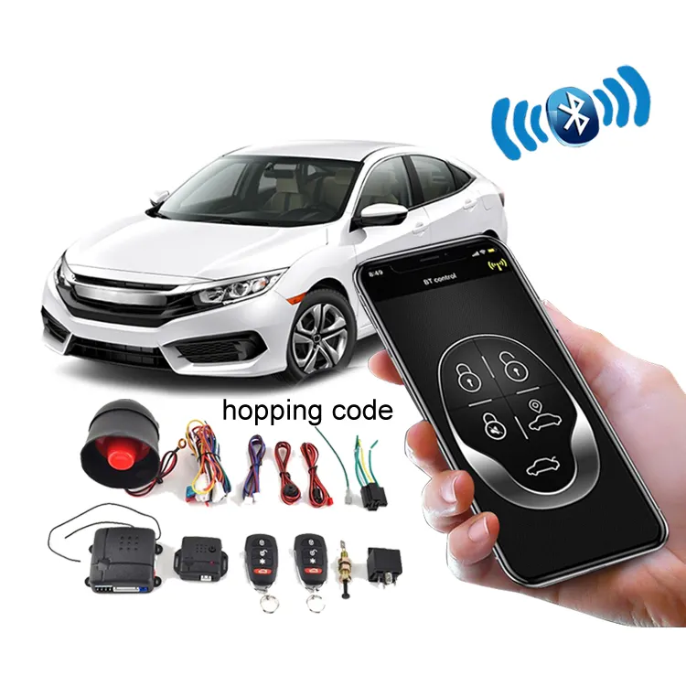Car Alarm System Hopping Code BT APP Remote Controls Car Alarm Central Locking System