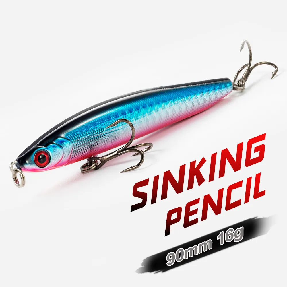 90mm 16g OEM hard body sinking pencil hard fishing lure long casting artificial swim bait fishing lure stickbait