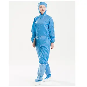 22 years factory antistatic cleanroom work clothes unisex ear mesh hood ESD coverall