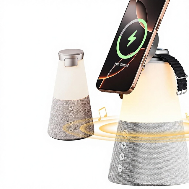 5.3 for Wireless Speaker Light 4-in-1 15W Portable Speaker Magsafe Magnetic Wireless Charger Battery 2000-3000mAh Night
