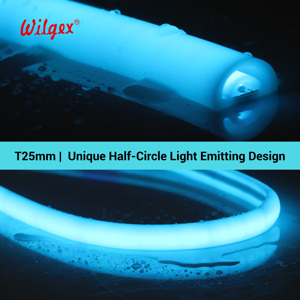 Bande <span class=keywords><strong>LED</strong></span> néon flexible T25 demi-rond B2 DIN4102-1 à faible émission de fumée, sans halogène, en silicone écologique, 24V, lumière uniforme - Product Image 1