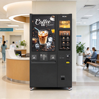 Machine à café intelligente TCN Y900, équipement de distribution automatique de café en grains, avec double moulin intégré et distribution automatique de couvercles de tasses.