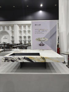 Table à manger en marbre Calacatta Viola italien sur mesure, design moderne, finition polie, pour usage hôtelier, garantie à vie - Product Image 3