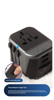Adaptador de Viaje Portátil USB Tipo C 3 en 1 con Clavijas Retráctiles, Enchufe Global, Paquete Ligero
